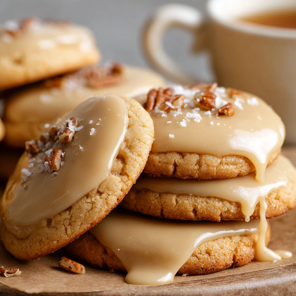 A plate of Maple cookies with maple icing.