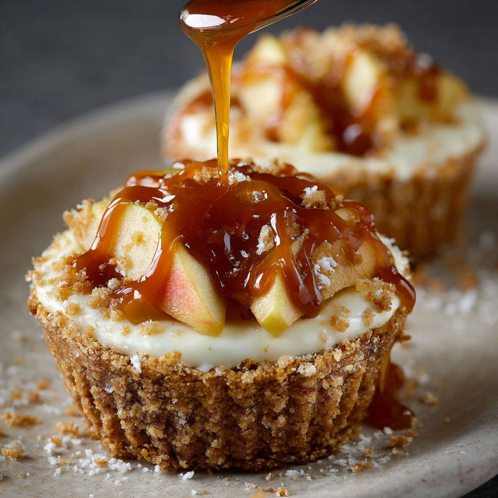 A delicious dessert with a caramel sauce drizzled over it.