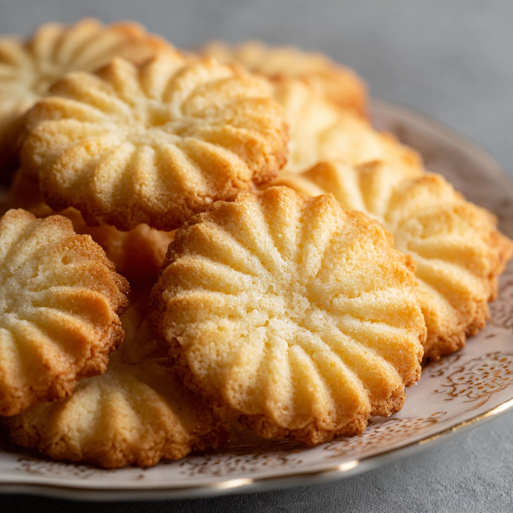 A plate of homemade butter cookies.