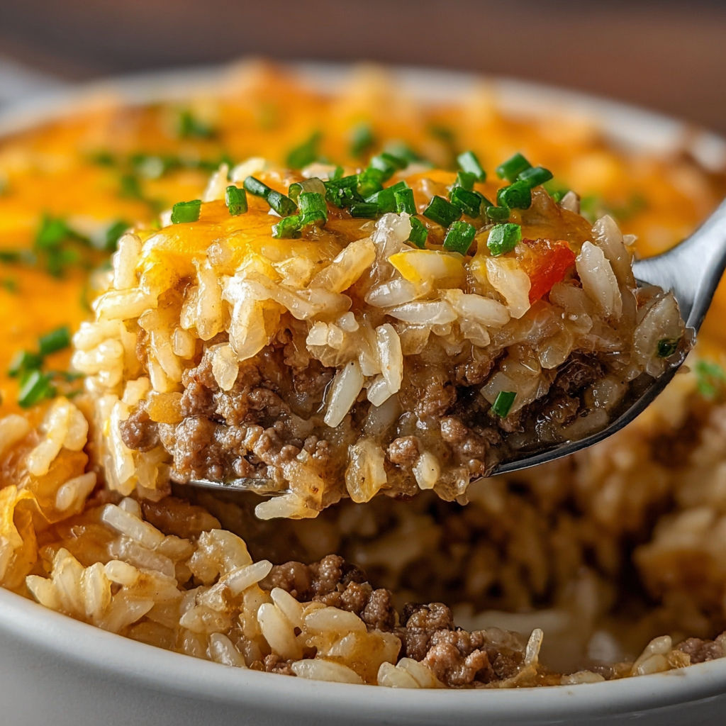 A white bowl filled with rice and meat, topped with green onions.