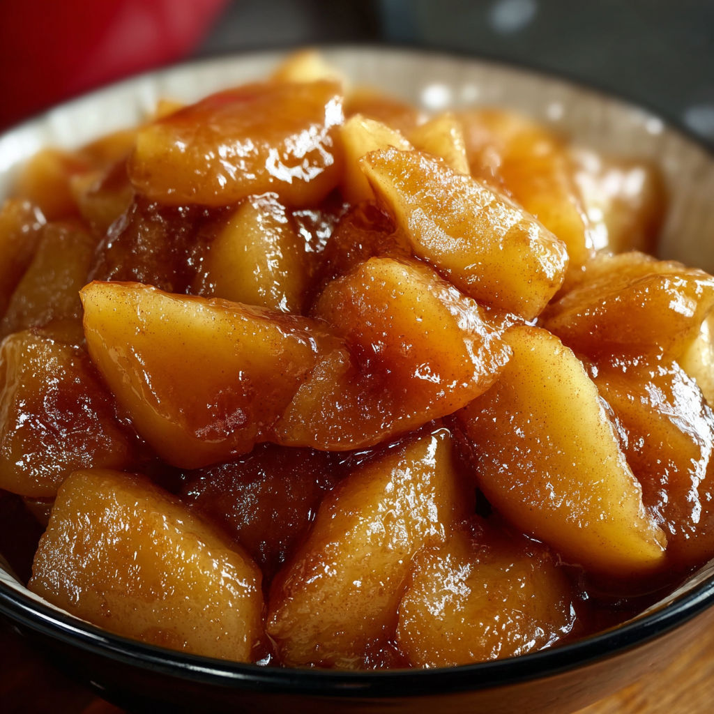 A bowl of applesauce with a spoon in it.