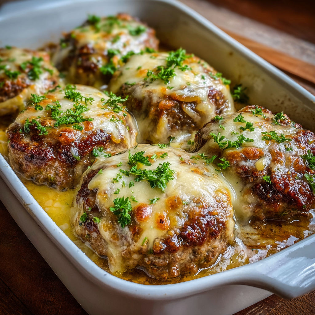 A white bowl filled with meat covered in cheese and herbs.