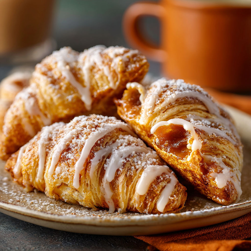 A plate of pastries with powdered sugar and a cup of coffee.