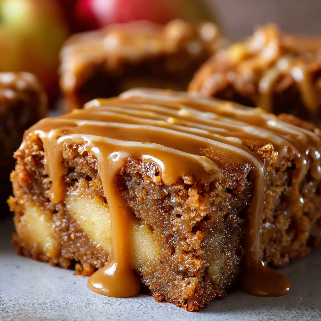 A delicious dessert with caramel sauce drizzled over it.