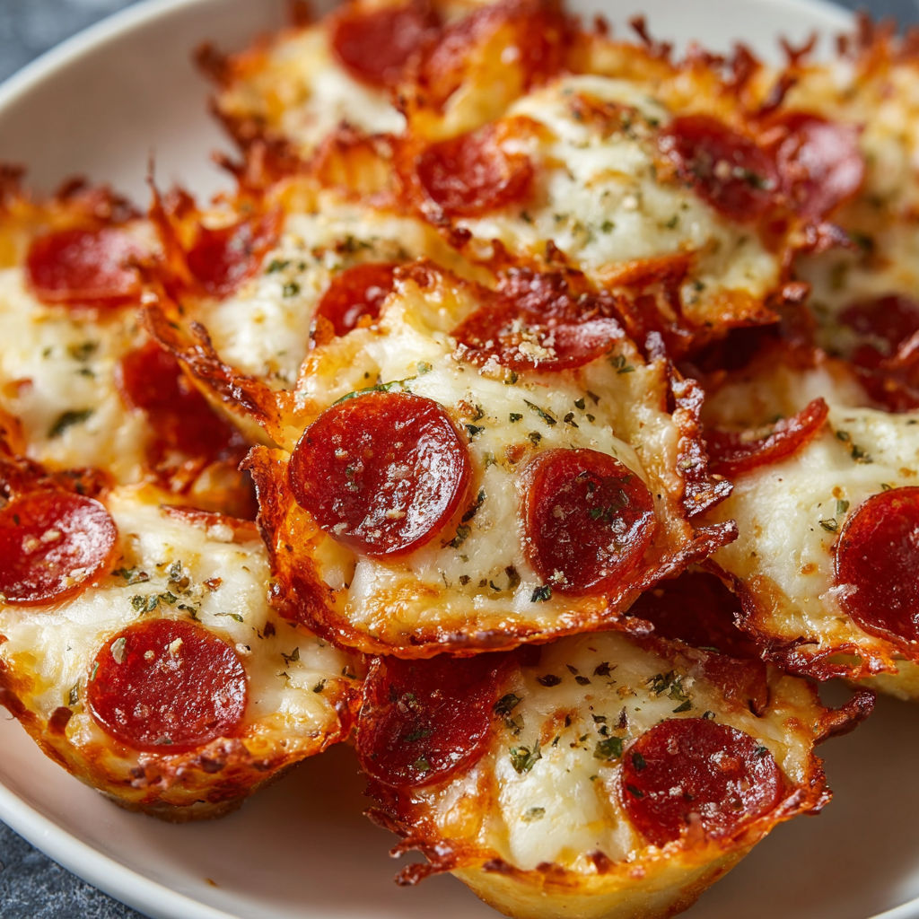 A plate of pepperoni and cheese bites.