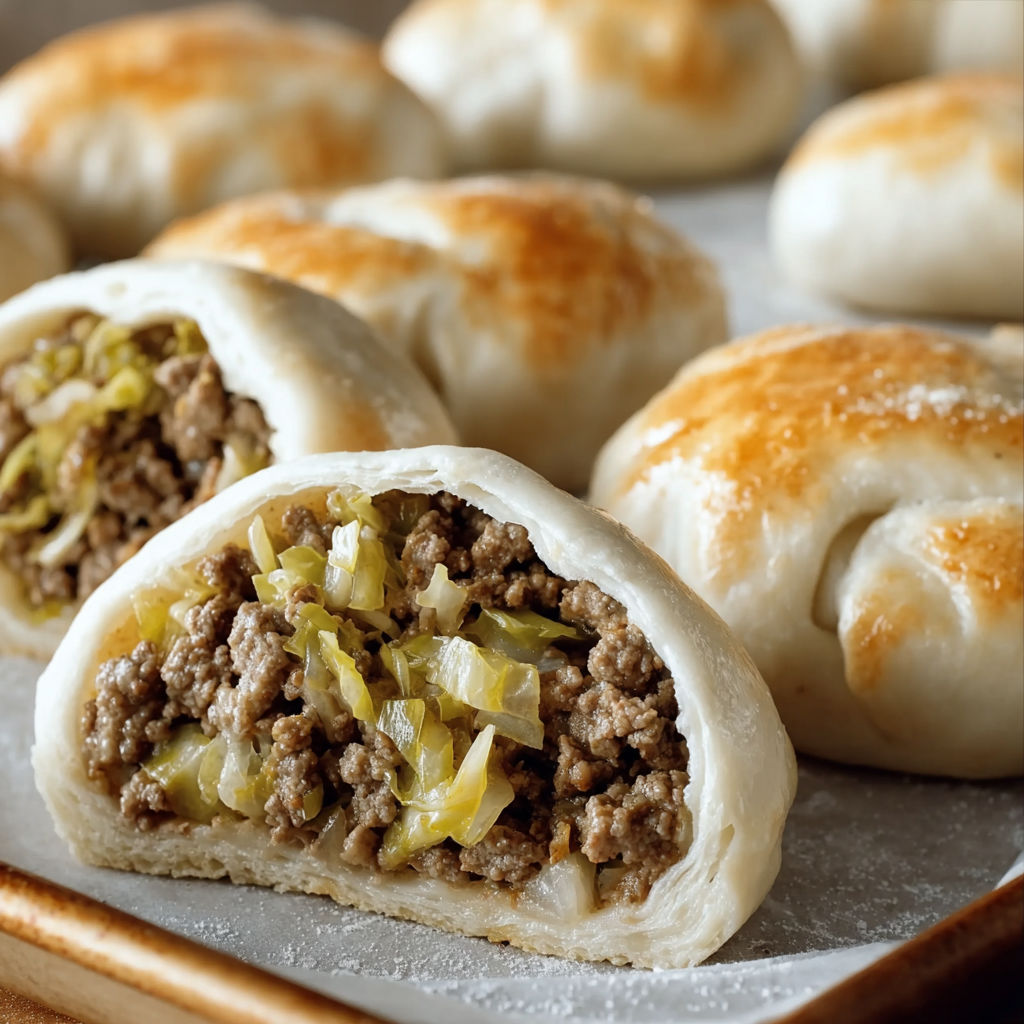 A plate of meat and vegetable filled dumplings.
