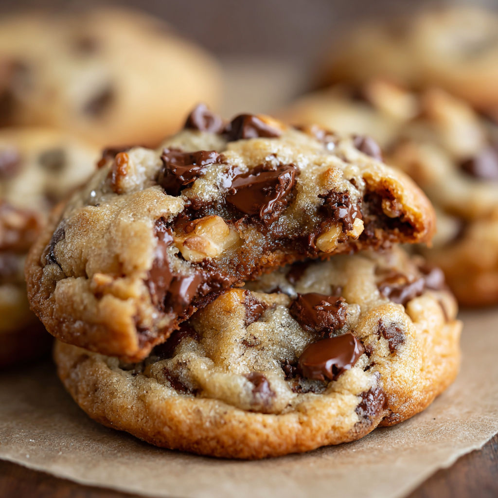 A close-up of a chocolate chip cookie with a bite taken out of it.