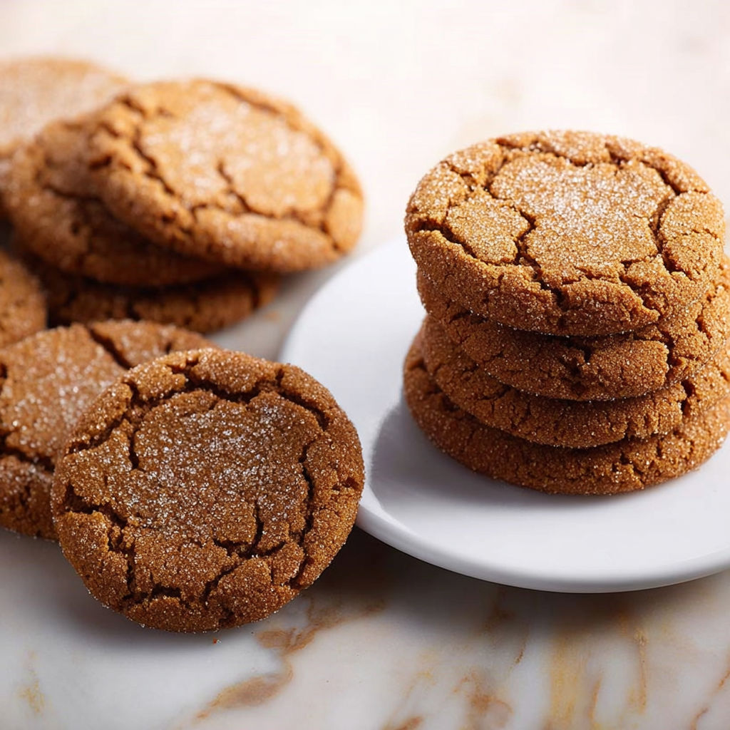 A plate of cookies with powdered sugar on top.