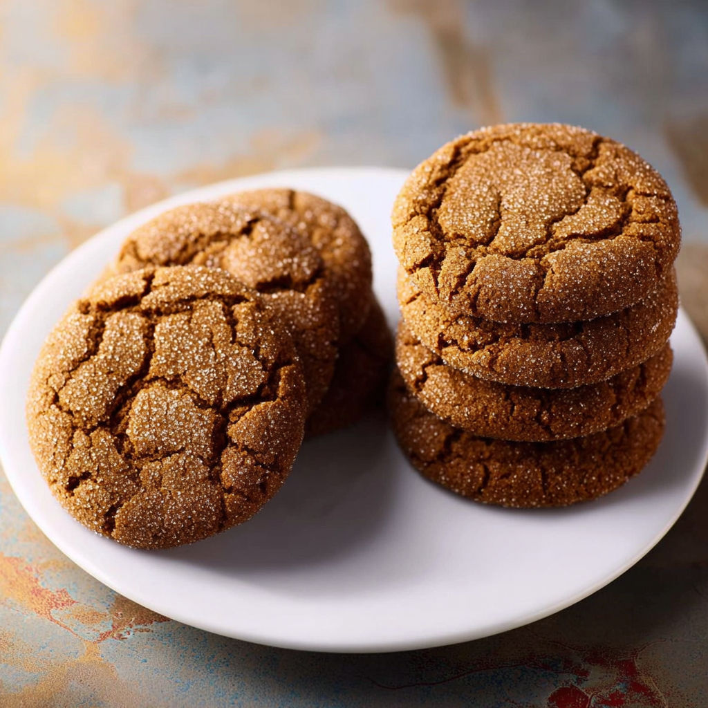A plate of sugar cookies with a brown sugar coating.