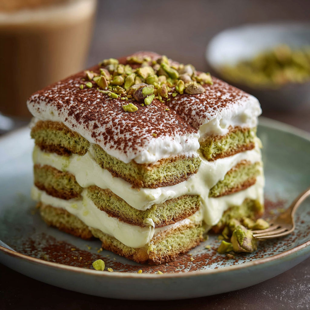 A slice of cake with white frosting and almonds on top.