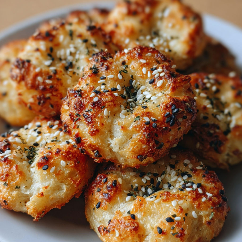 A plate of golden, crispy, and cheesy breadsticks with sesame seeds on top, ready to be enjoyed.