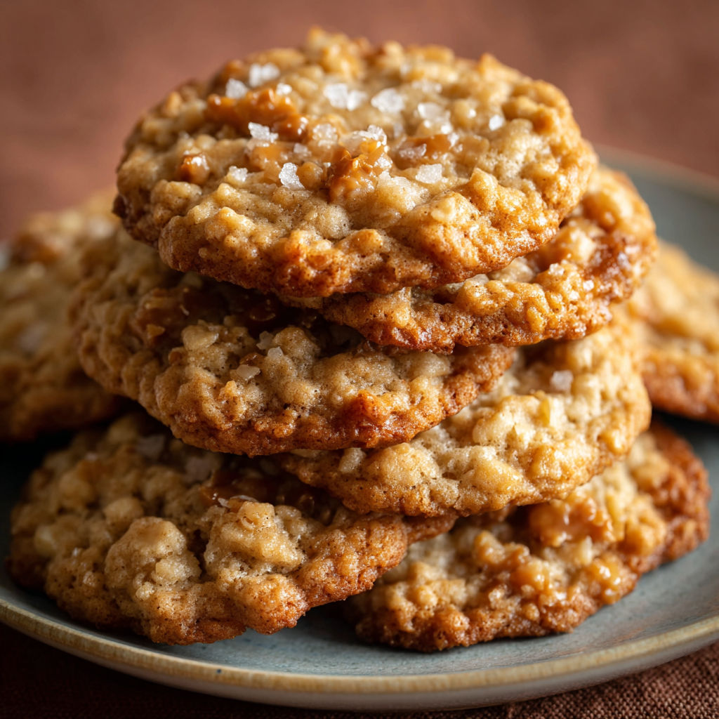 A stack of cookies with a sprinkle of sugar on top.