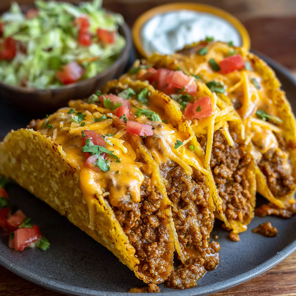 A plate of Loaded Taco Creamy Cheese Sauce.