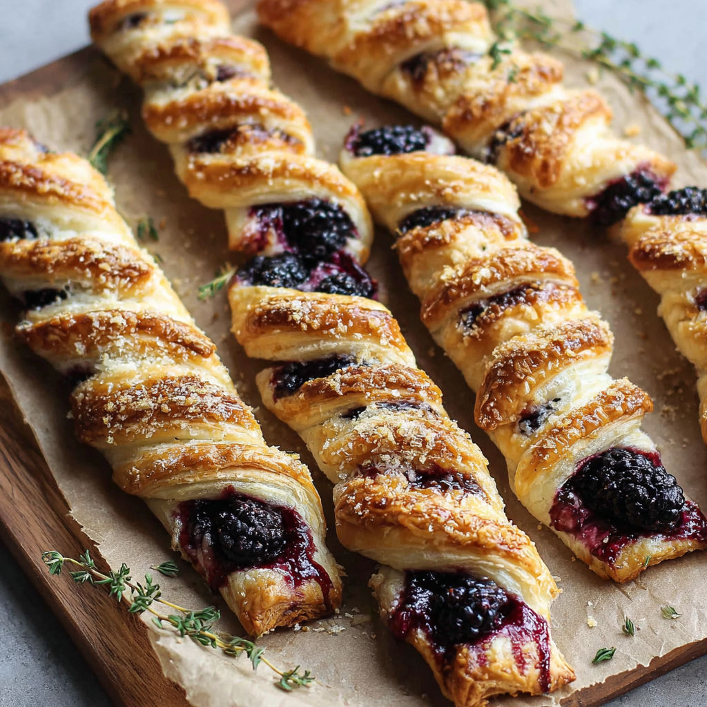 A delicious pastry filled with blueberries and wrapped in a flaky pastry.