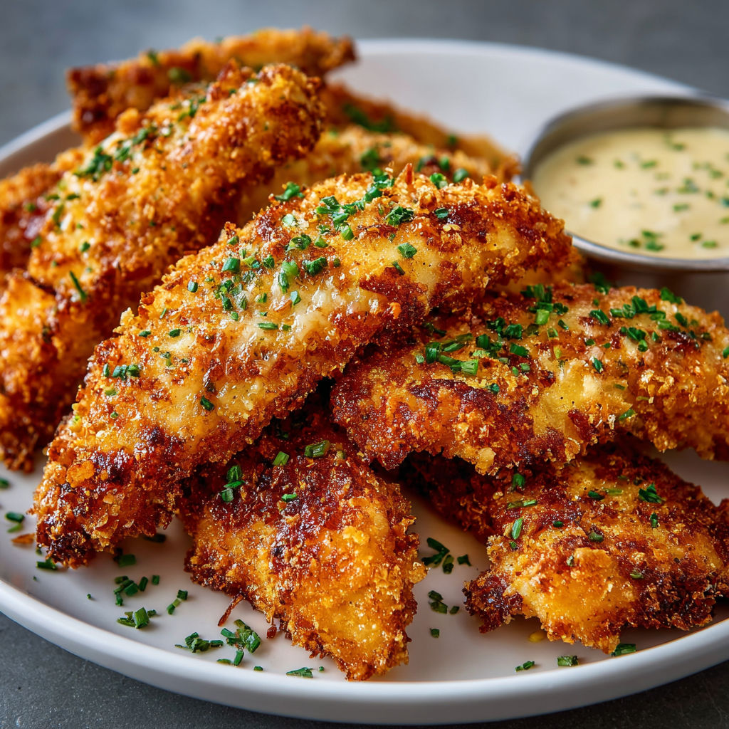 A plate of breaded chicken wings with a side of dipping sauce.