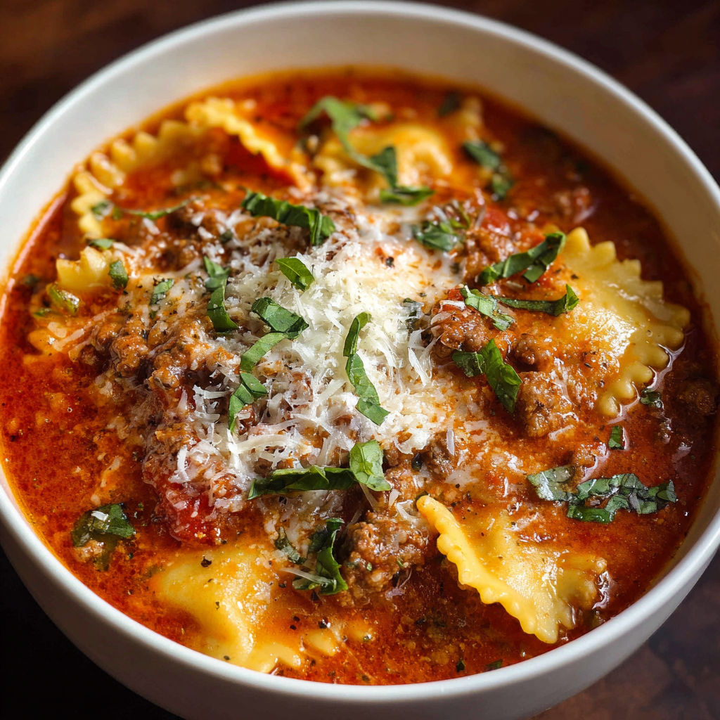 A bowl of pasta with meat sauce and cheese on top.