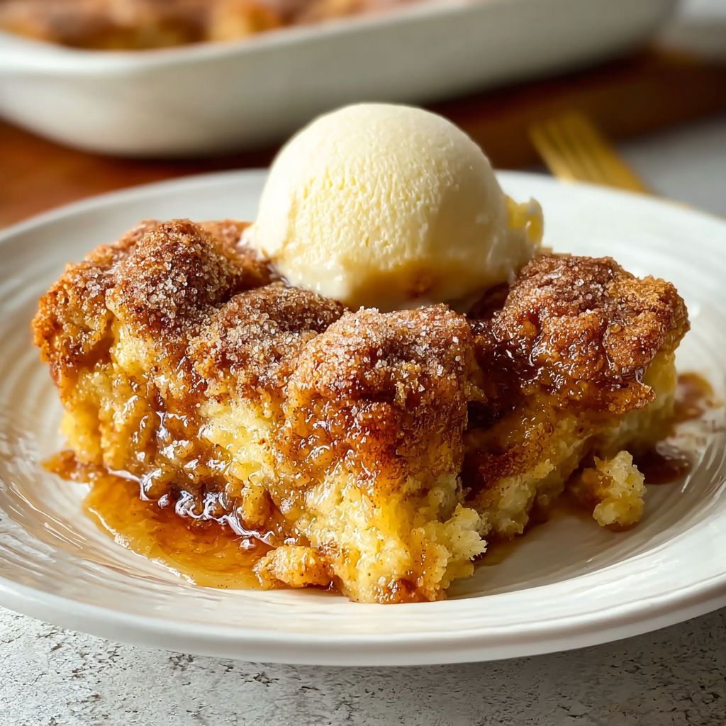 A slice of cake with a scoop of ice cream on top.