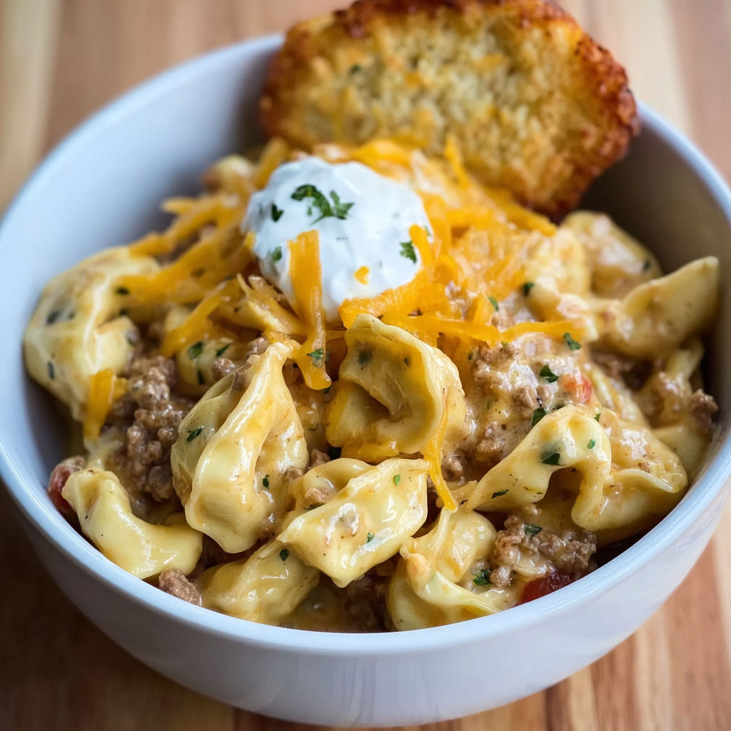 A bowl of macaroni and cheese with a biscuit on the side.