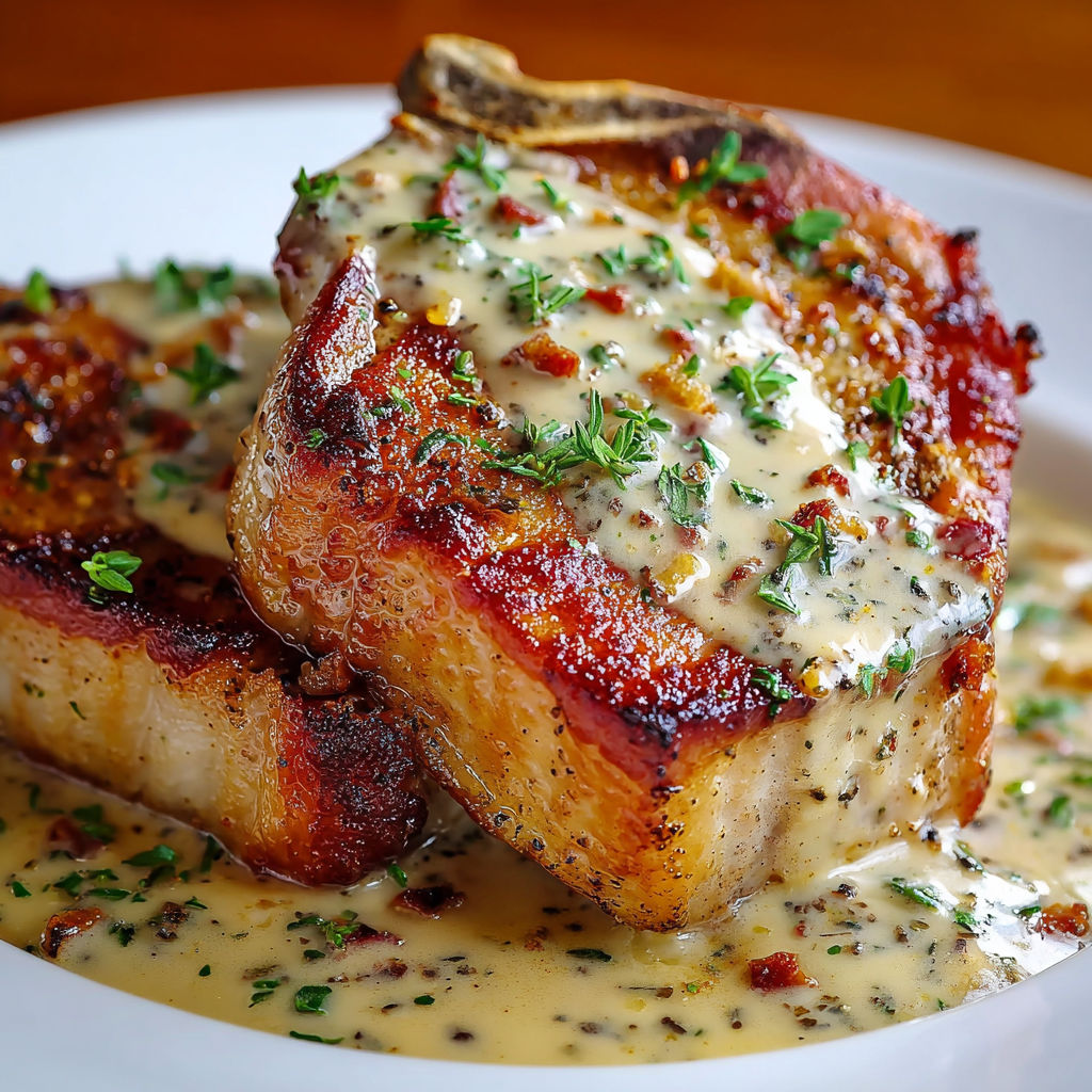 A plate of meat covered in a creamy sauce, possibly a beef stew, is served on a wooden table.