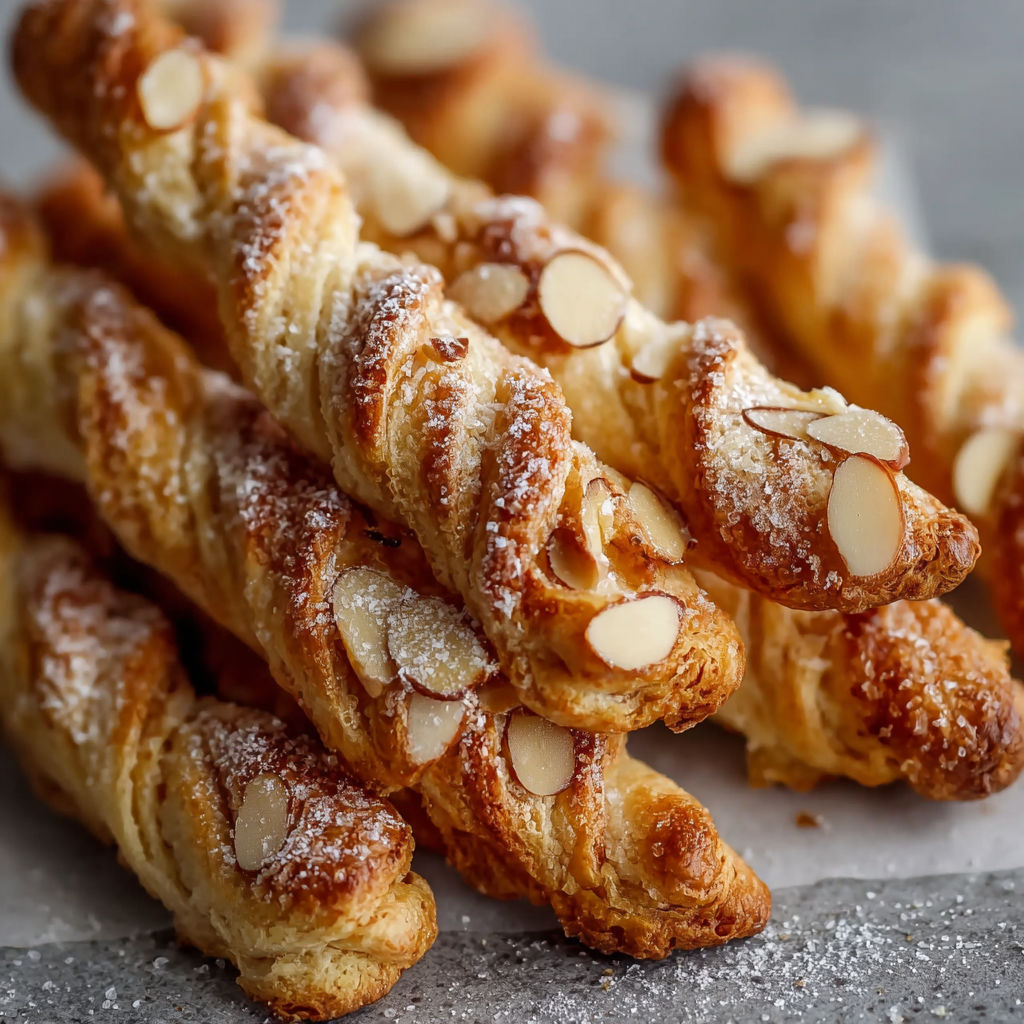 A plate of pastries with almonds on top.