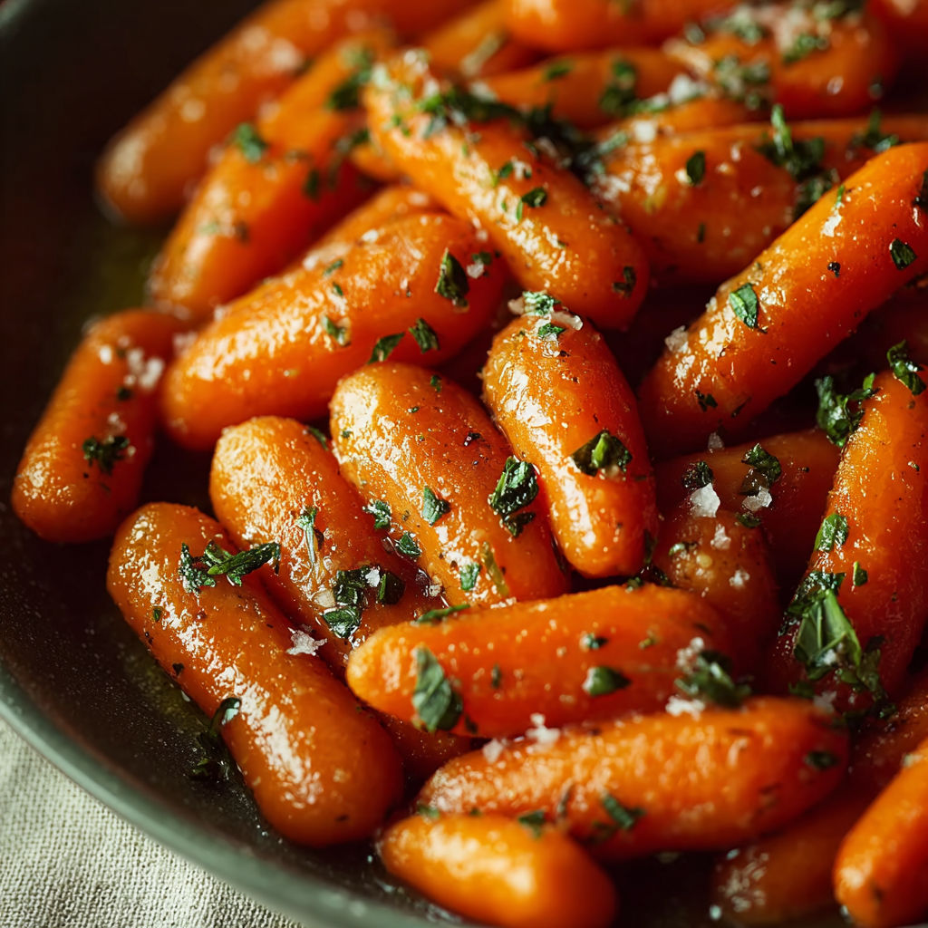 A bowl of carrots with herbs and spices, ready to be cooked.