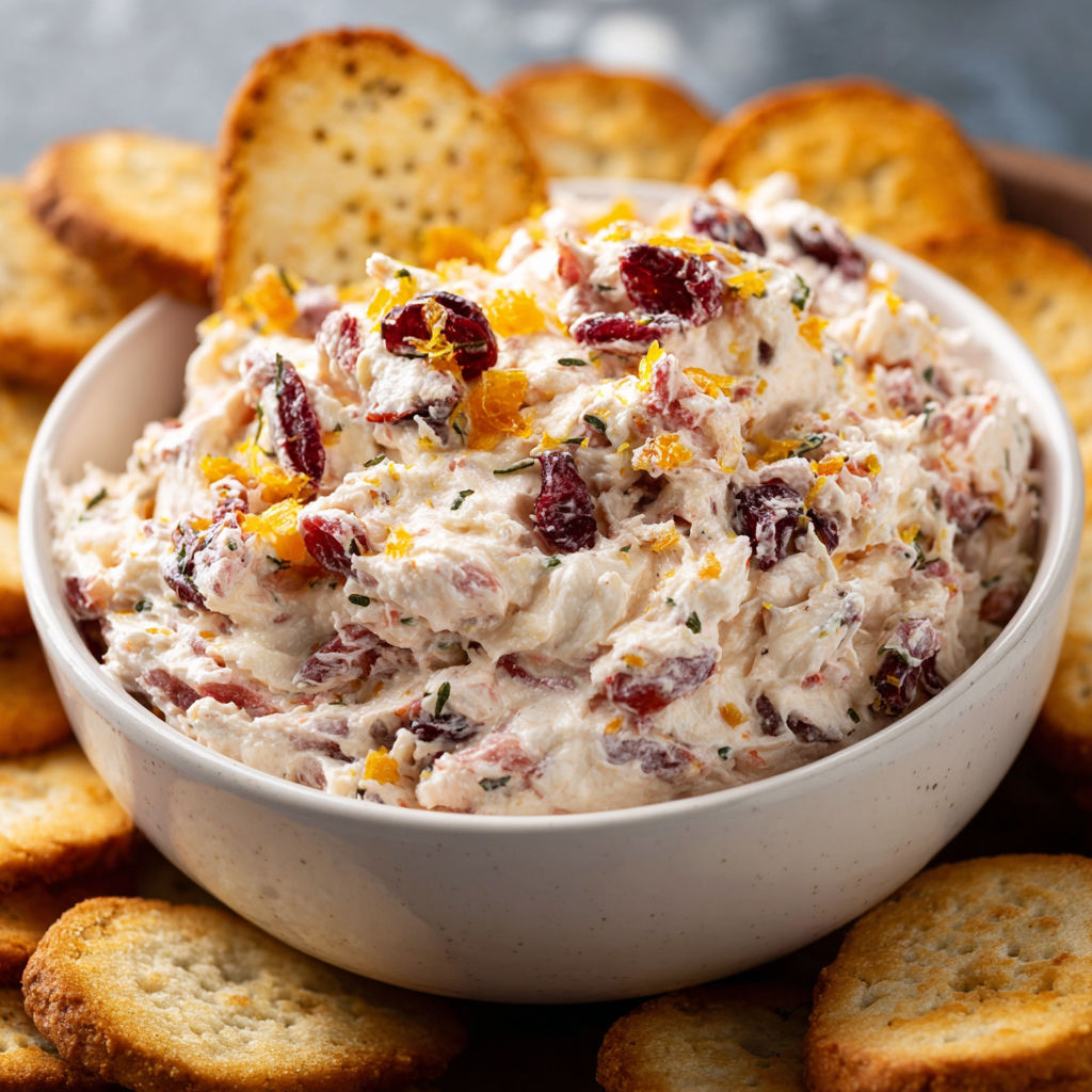 A bowl of creamy dip with a side of crispy crackers.