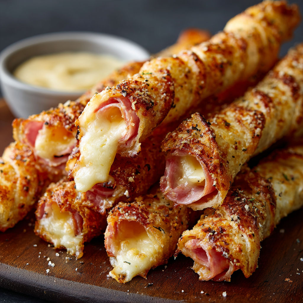 A plate of cheese sticks with a bowl of dipping sauce.