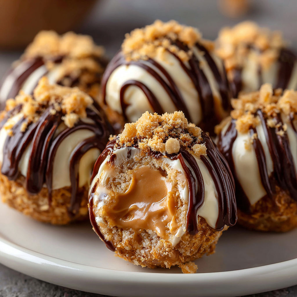 A plate of chocolate covered peanut butter balls.