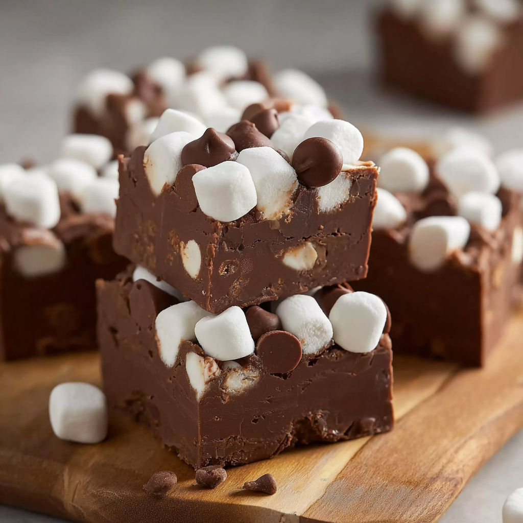 A delicious dessert made with chocolate and marshmallows.