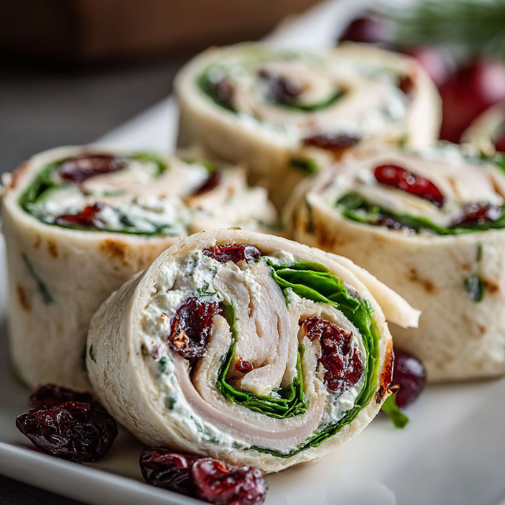 A plate of food with a wrap containing meat, cheese, and vegetables.