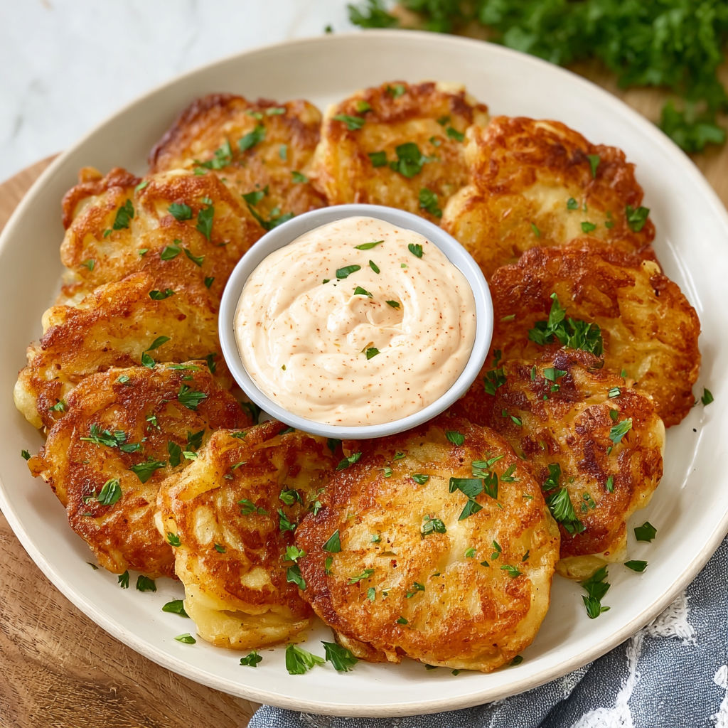 A plate of pancakes with a bowl of dipping sauce on top.