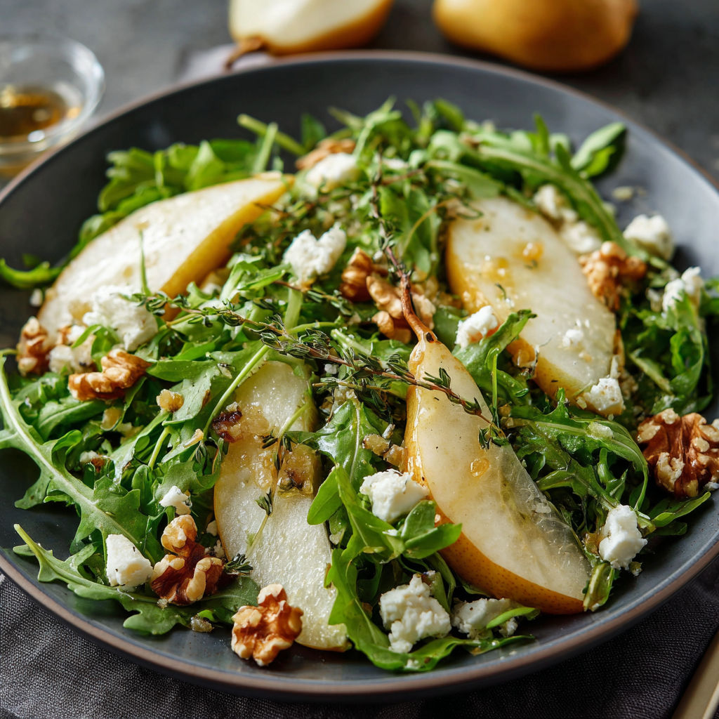 A bowl of salad with apples, spinach, and walnuts.