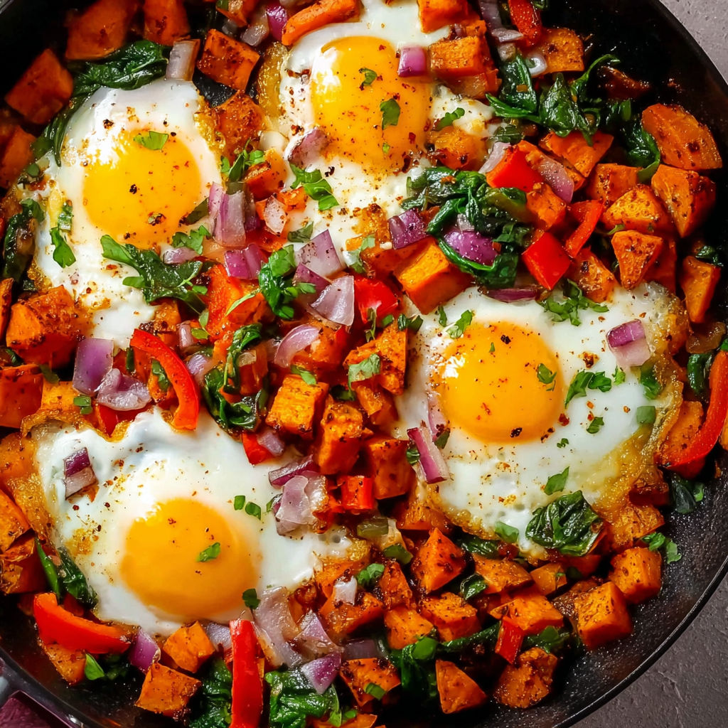 A delicious vegetable frittata with eggs, onions, and peppers.