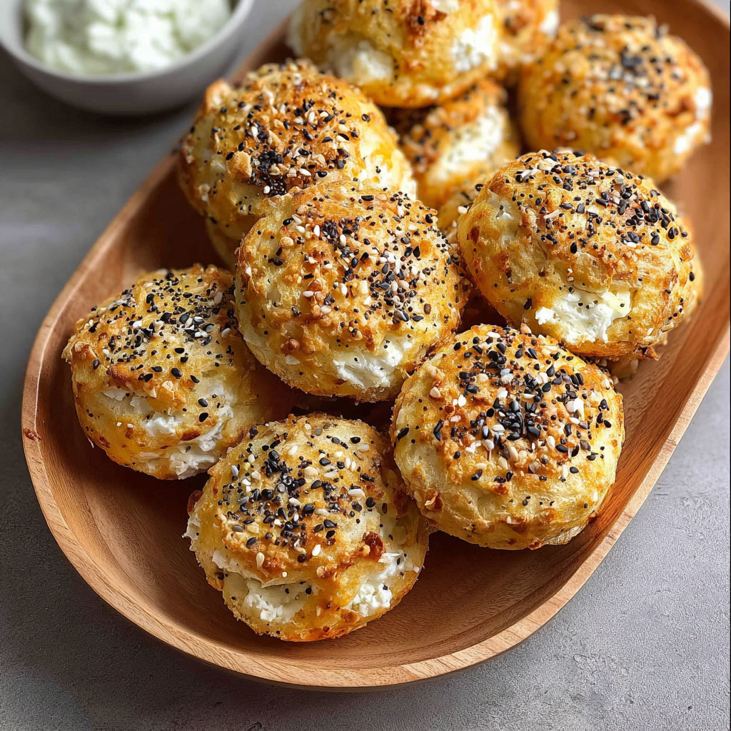 A bowl of breaded meatballs with a side of sour cream.