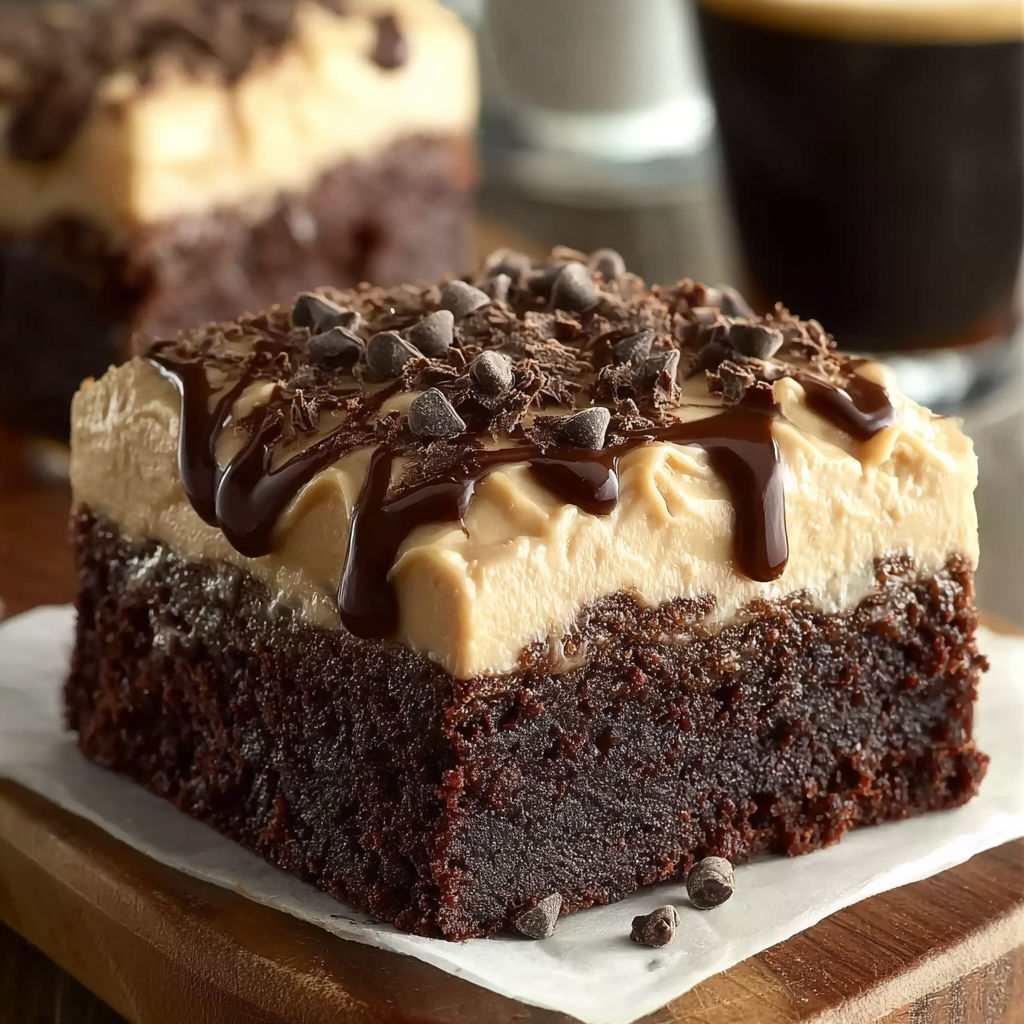 A slice of chocolate cake with chocolate sauce drizzled on top.