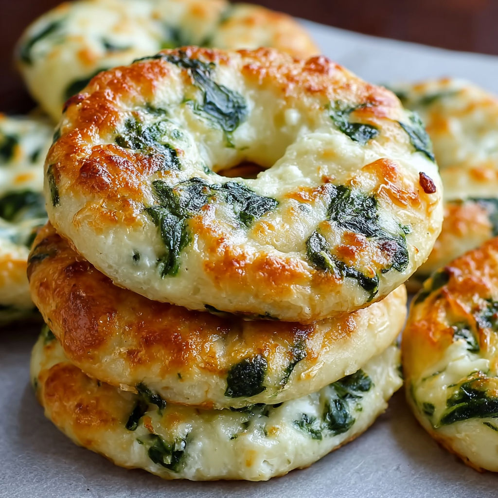 A stack of pizza with spinach and cheese on a white plate.