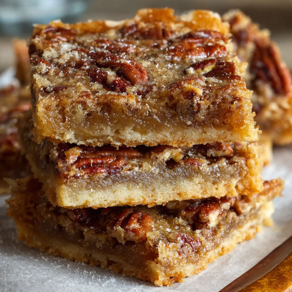 A delicious dessert made with pecans and caramel, served on a plate.