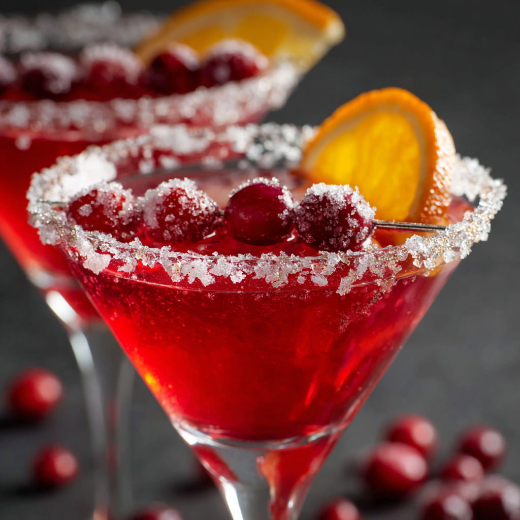 A glass of red wine with a slice of orange and a raspberry on top.