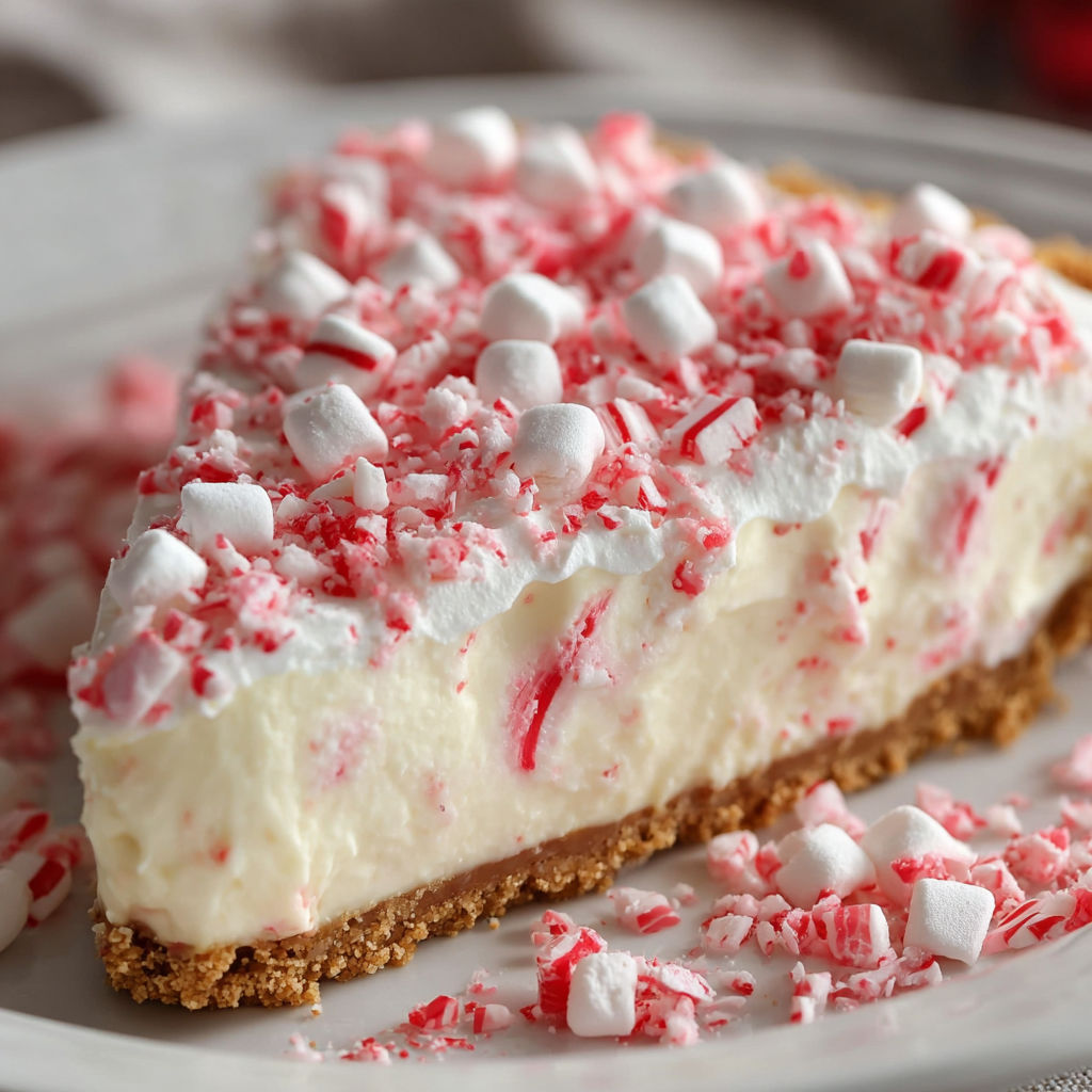 A slice of cake with white frosting and red and white sprinkles on a white plate.