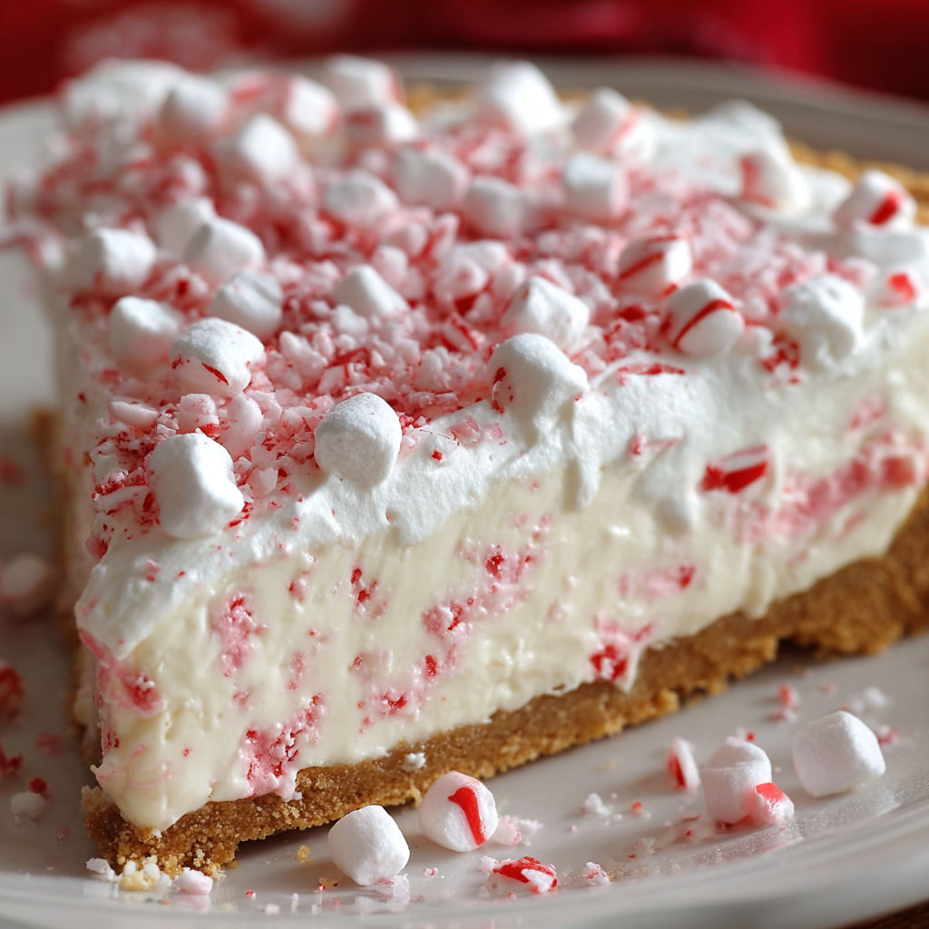 A slice of cake with white frosting and red and white sprinkles.