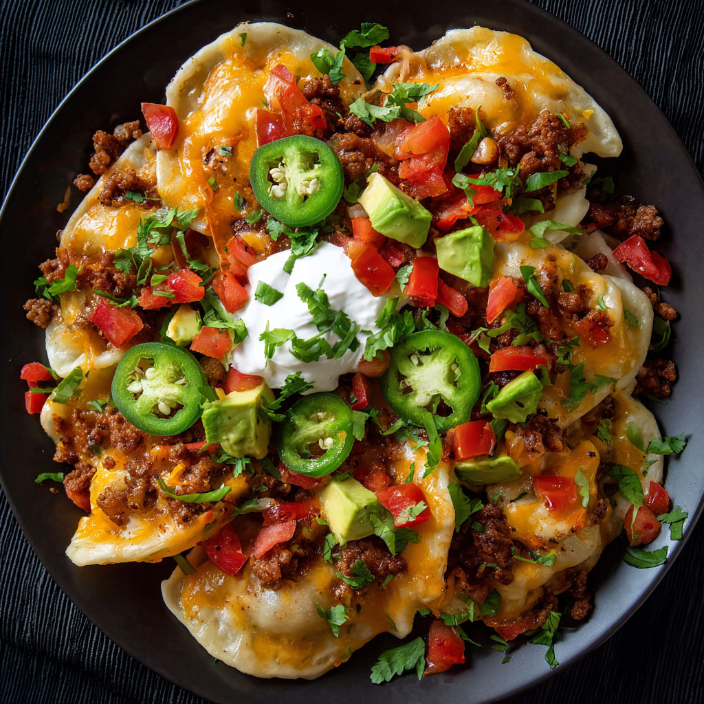 A plate of Mexican food, including meat and vegetables, is served on a dining table.