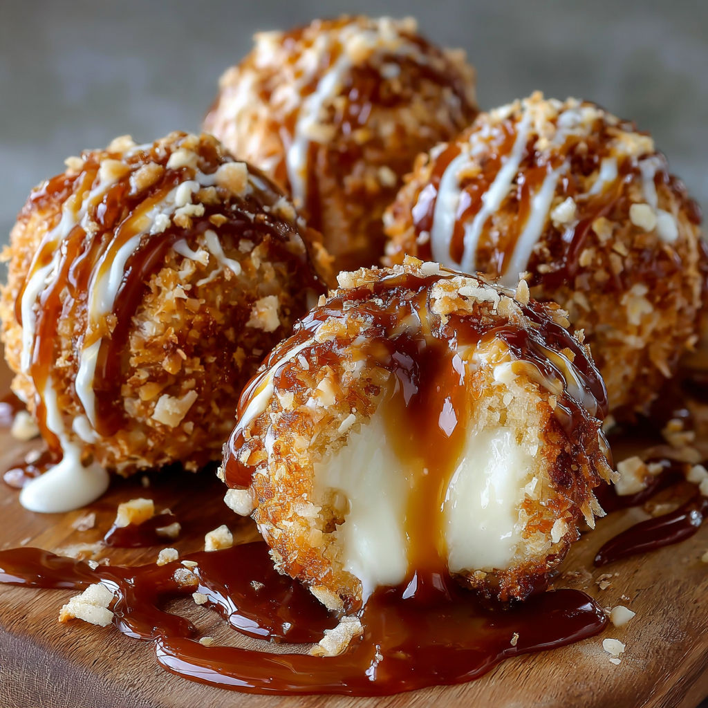 A delicious dessert with a caramel sauce drizzled over it.