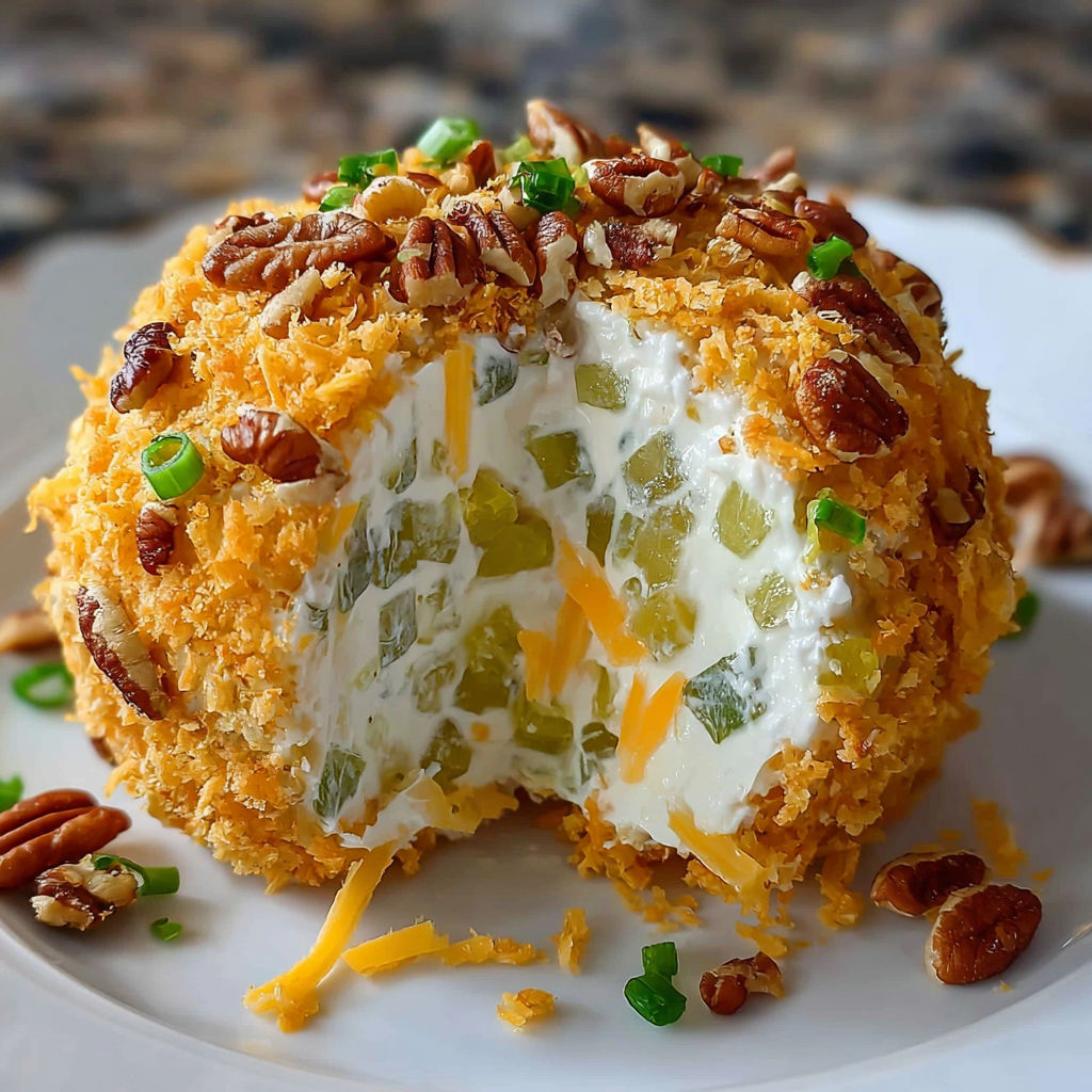 A slice of a cheesy, nutty, and crunchy dish is served on a white plate.