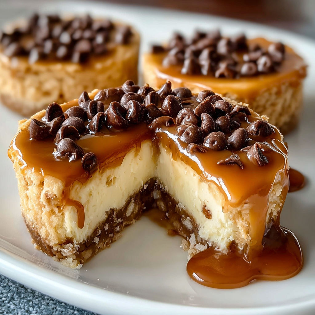 A slice of Caramel Cheesecake Cookies Salted is displayed on a plate.