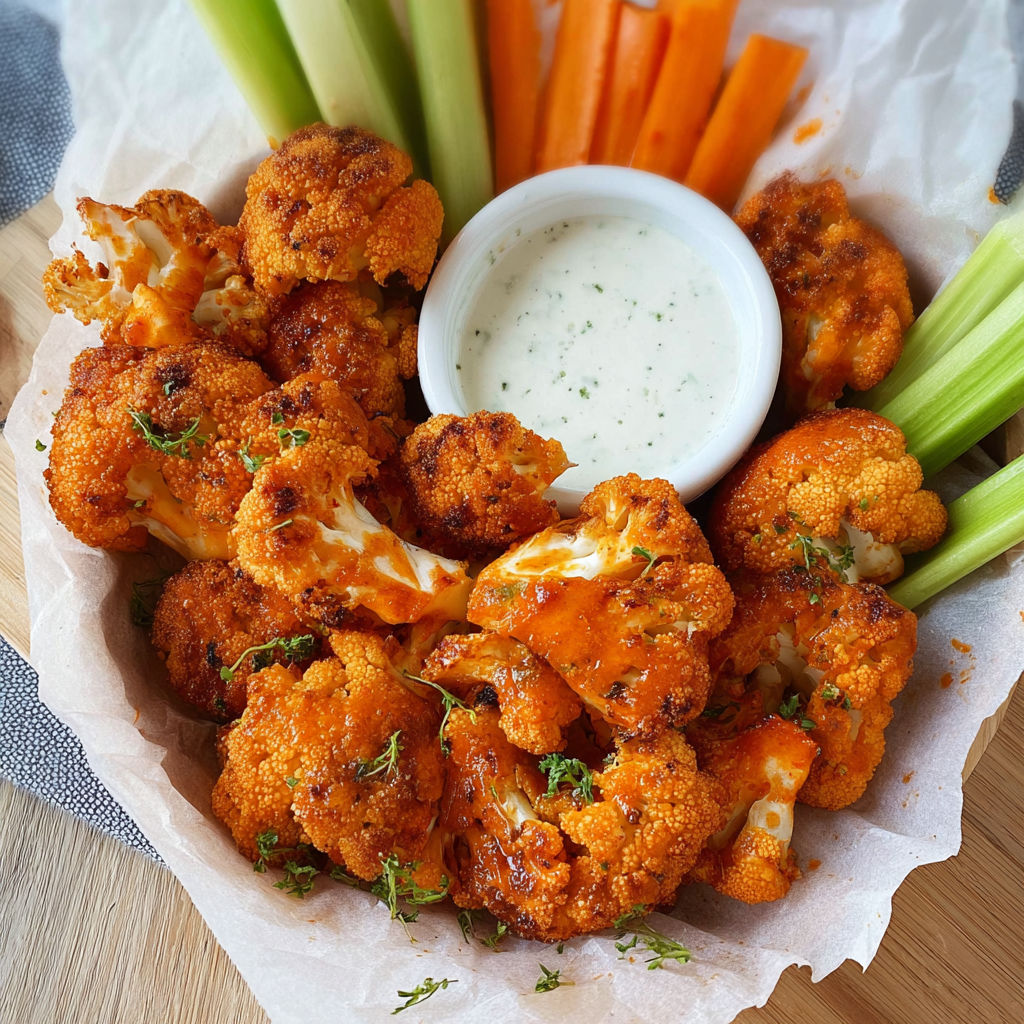 A dish of fried chicken with a side of carrots and ranch dressing.
