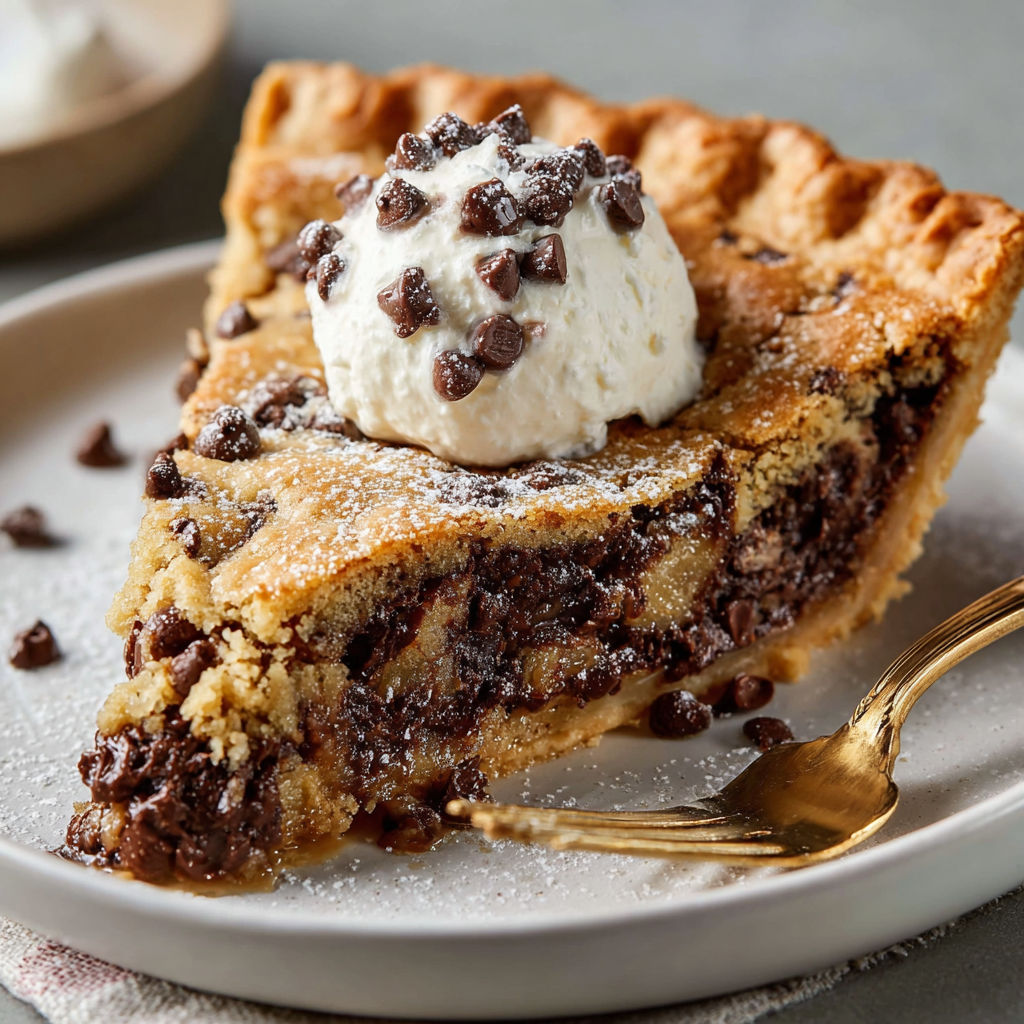 A slice of chocolate pie with whipped cream on top.