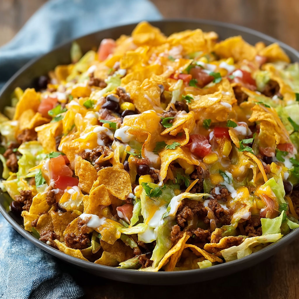 A bowl of nachos with cheese, tomatoes, and lettuce.