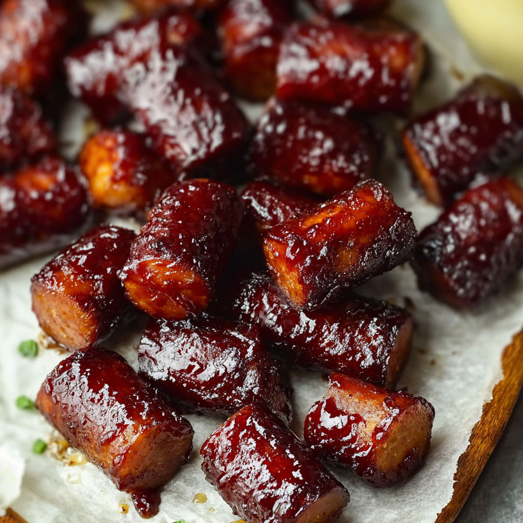 A plate of delicious barbecue ribs with a tangy sauce.