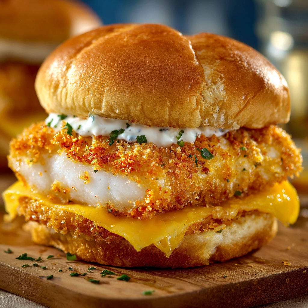 A delicious Filet-O-Fish sandwich with a generous amount of tartar sauce and lettuce.