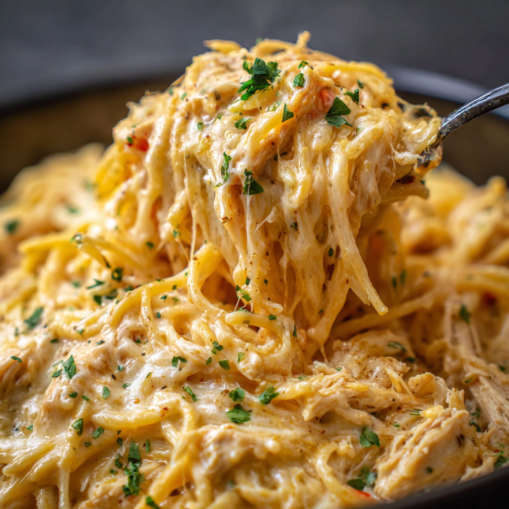 A bowl of pasta with a fork in it, ready to be eaten.